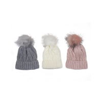 *LADIES' WINTER BOBBLE HATS 3 ass.(12s)