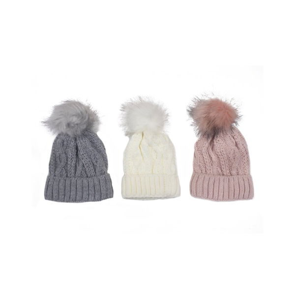 *LADIES' WINTER BOBBLE HATS 3 ass.(12s)