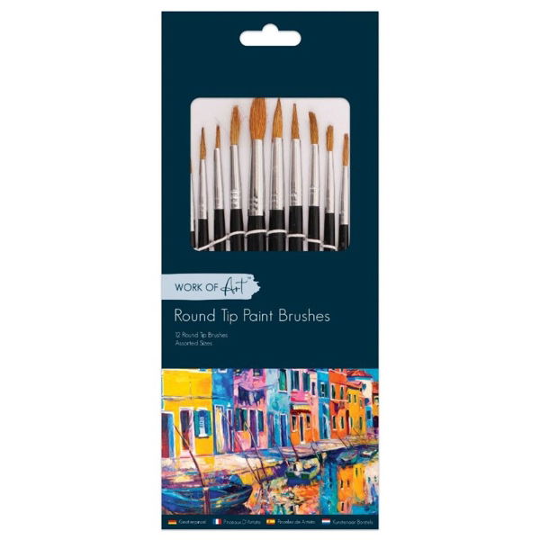 12 NATURAL BRISTLE FINE BRUSH SET (12s)