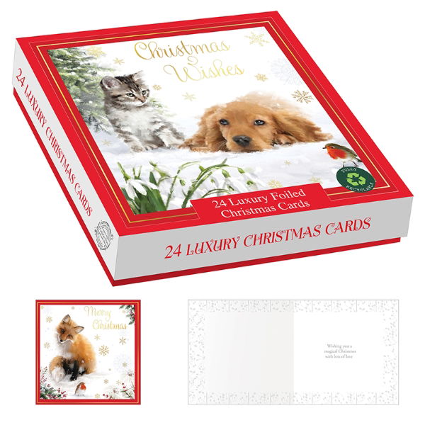 FURRY FRIENDS LUX. BOX 24 CARDS (24s)