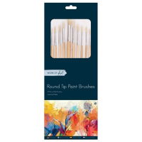 12 NATURAL BRISTLE ROUND BRUSH SET (12s)