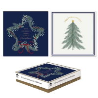 TREE/WREATH SQ. BOX 12 CARDS (24s)