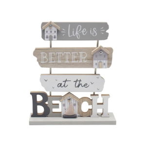 AT THE BEACH STANDING PLAQUE 20CM (2s)