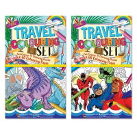 DINOS & SUPERHERO TRAVEL COLOUR SET(6s)