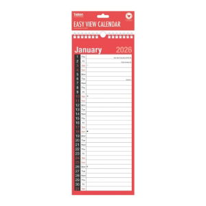 RED & BLACK SUPERSLIM CALENDAR (12s)