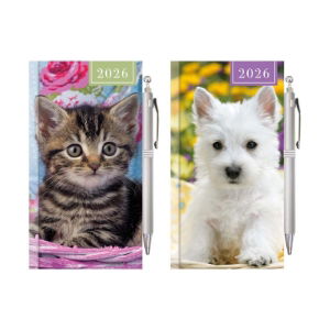 SLIM WTV KITTEN/PUPPY DIARY W. PEN(12s)