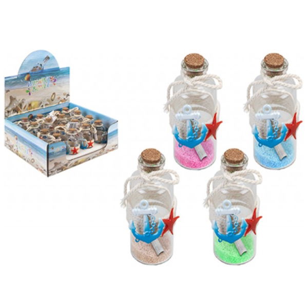 6CM BEACH WISHING BOTTLE 4ASSTD DB (16s)