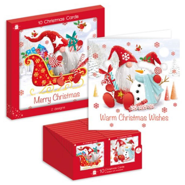 XMAS GONKS WINDOW BOX 10 CARDS(24s)