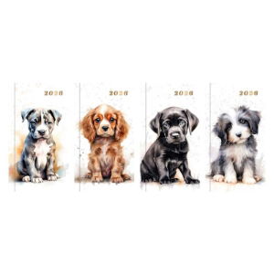 SLIM WTV WATERCOLOUR DOGS DIARY (24s)
