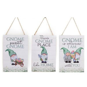 20X30CM GNOME WOODEN PLAQUES 3ASSTD(12s)