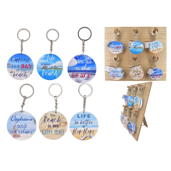 BEACH SAYINGS KEYRINGS ON D/STAND (96s)