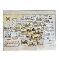 L/S ENAMEL VINTAGE IW MAP SIGN
