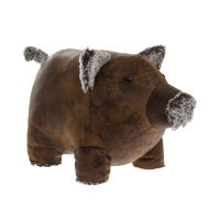 FAUX LEATHER PIGGY DOORSTOP (2s)