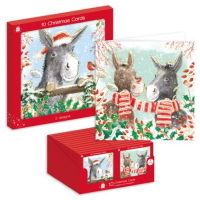 XMAS DONKEYS WINDOW BOX 10 CARDS(24s)
