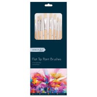 12 NATURAL BRISTLE FLAT BRUSH SET (12s)