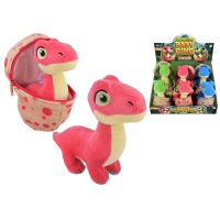 15cm PLUSH DINO IN ZIP POUCH D/BOX (6s)