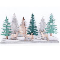 *WOOD TREE/DEER STANDING DEC.43.5cm(4s)