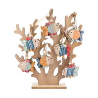 WOOD FISH HANGER ON DISPLAY STAND (72s)