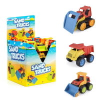 PLASTIC SAND TRUCKS IN DISPLAY BOX (24s)