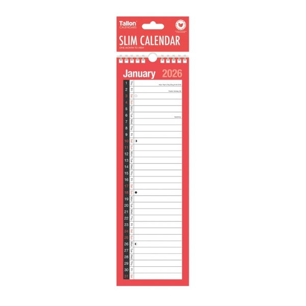 SLIMLINE PLANNER RED/BLACK (12s)