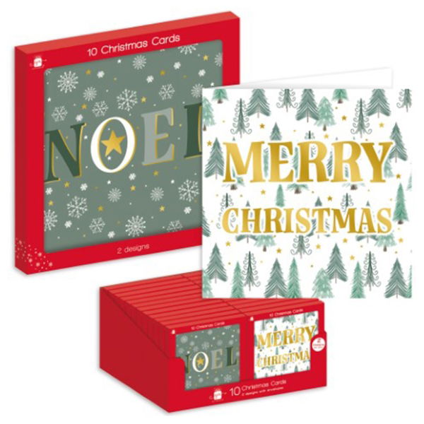 NOEL/MERRY XMAS WINDOW BOX 10 CARDS(24s)