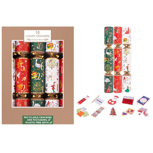 10 LUX.12 DAYS OF XMAS CRACKERS 14"(12s)