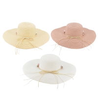 LADIES WIDE BRIM HAT WITH SHELLS  (24s)