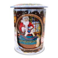 SANTA'S MUSICAL ROTATING TOY SHOP TIN